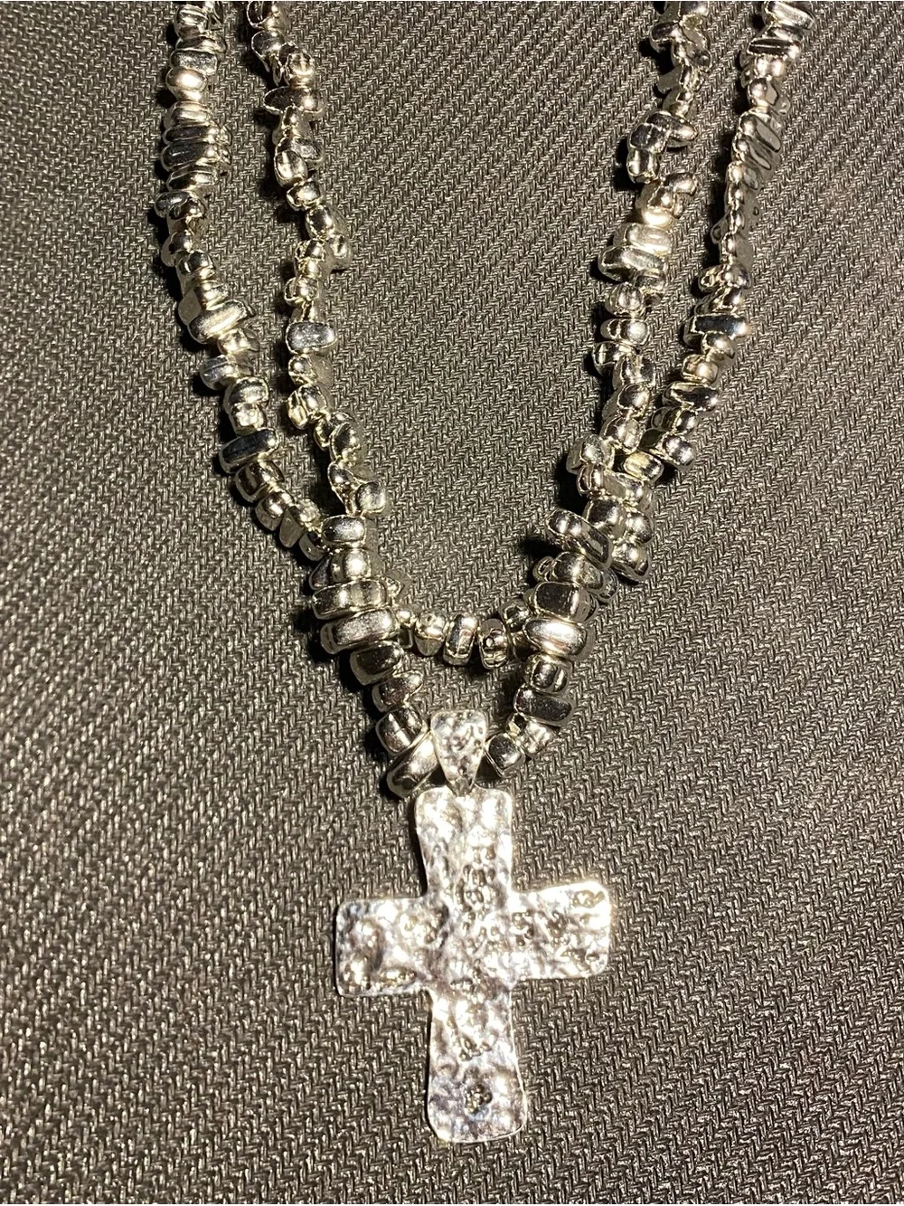 Silver-Tone Seaside Cross Chain